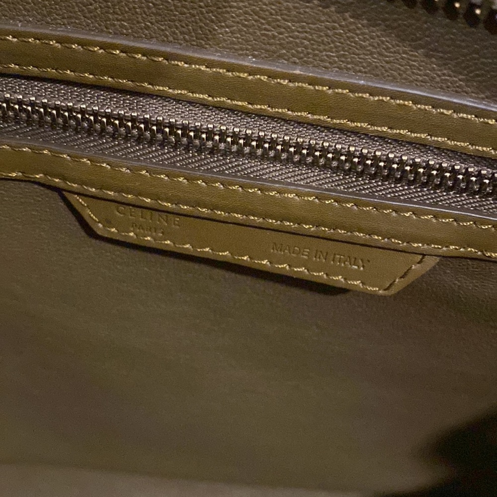CELINE LARGE LUGGAGE TOTE NWOT BURGUNDY BROWN AND OLIVE GREEN - Picture 12 of 17